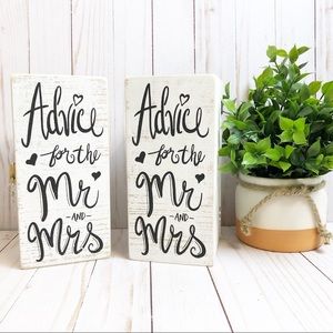 Set of 2, Wooden Advice Boxes for Wedding Day!